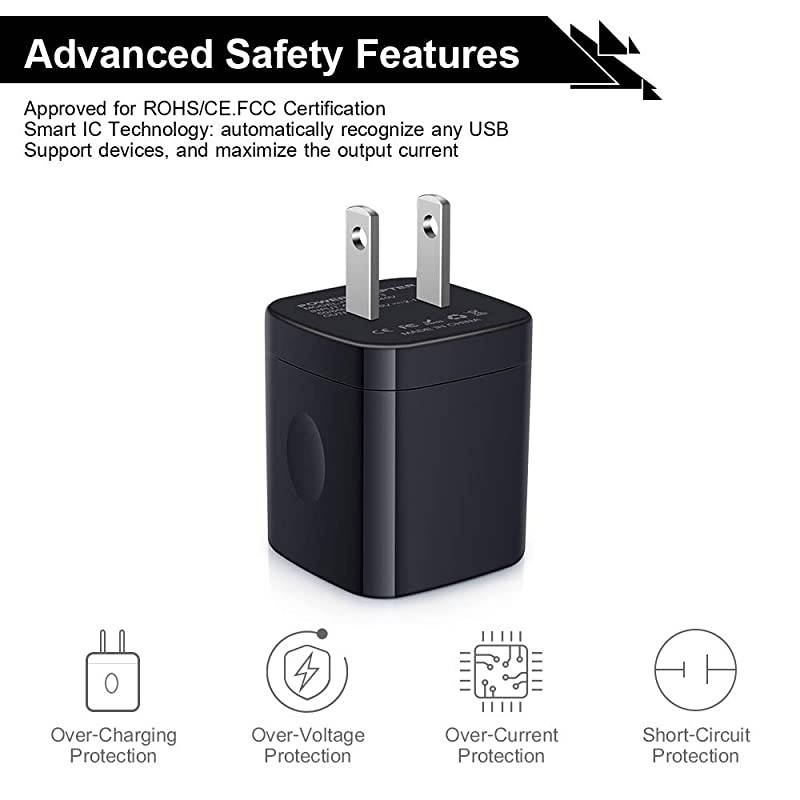 USB Wall Charger Charger Box  4Pack Dual Port Fast Charging Block Cube Plug Compatible with iPhone 11 Pro XR XS X 8 7 6 Plus iPad Samsung Galaxy S20+ S10 S9 Note 10 9 LG Android Kindle