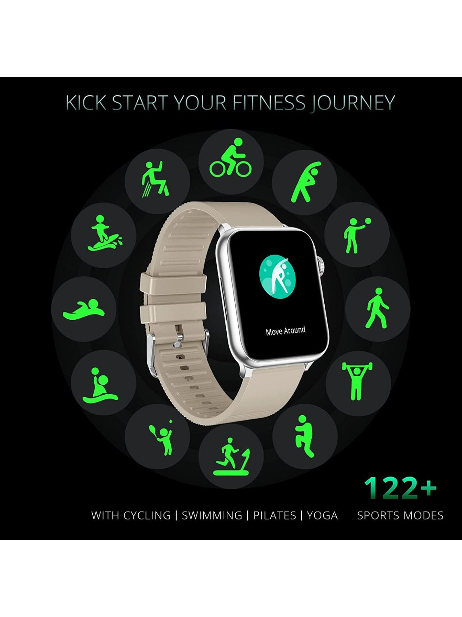 IZI Prime 1.78 inch 650 NITS Retina Amoled BT Calling Smartwatch (Starlight Gold)