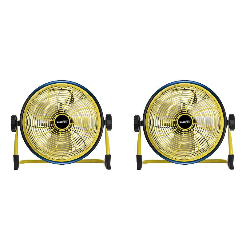 Geek Aire CF3 Outdoor Cordless Rechargeable 10 Inch Variable Speed Floor Fan (2 Pack)