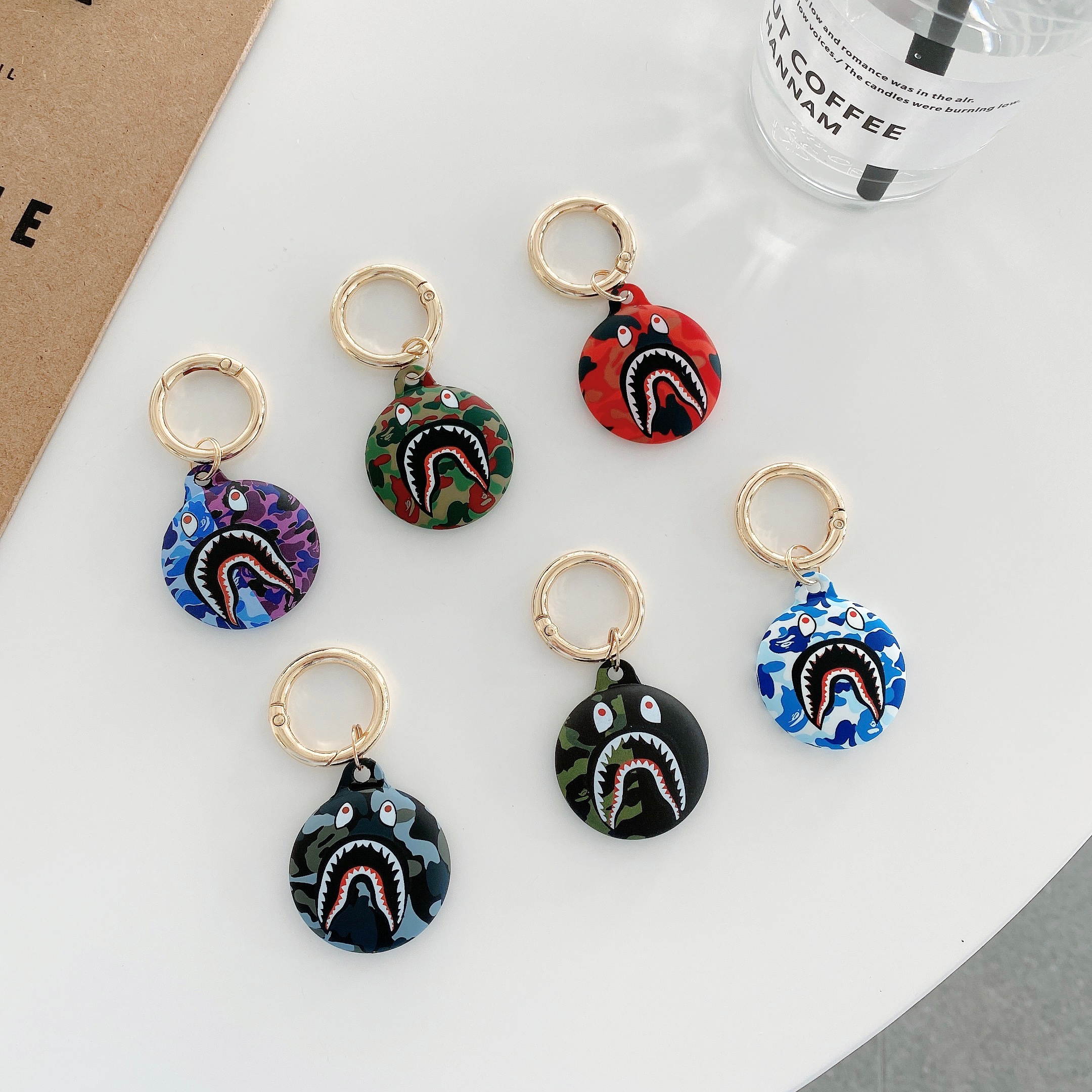 [6 PCS]Silicone Protective Case for AirTags, Tracker Lightweight Soft Protective Skin Cover Accessories with Key Chain Anti-Loss Design Compatible with Apple AirTags 2021