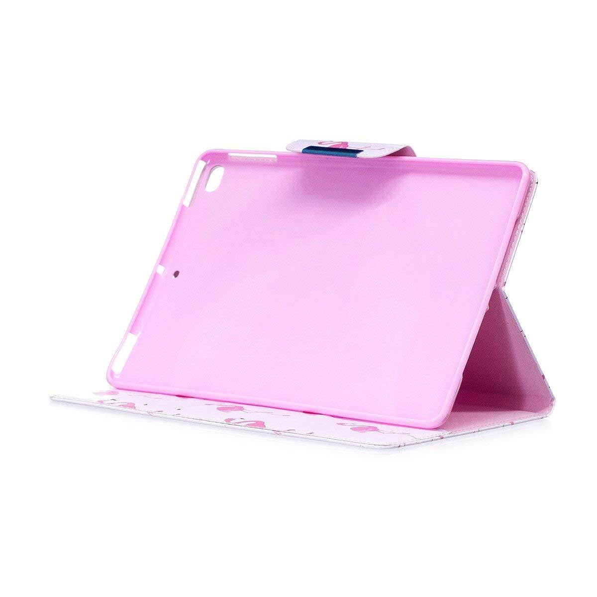 iPad Air case, iPad Air 2 case, Newshine PU Leather Magnetic Closure Flip Stand Case with Credit Card Pocket (Auto Sleep/Wake) for Apple iPad Air & iPad Air 2 - Red Flamingo