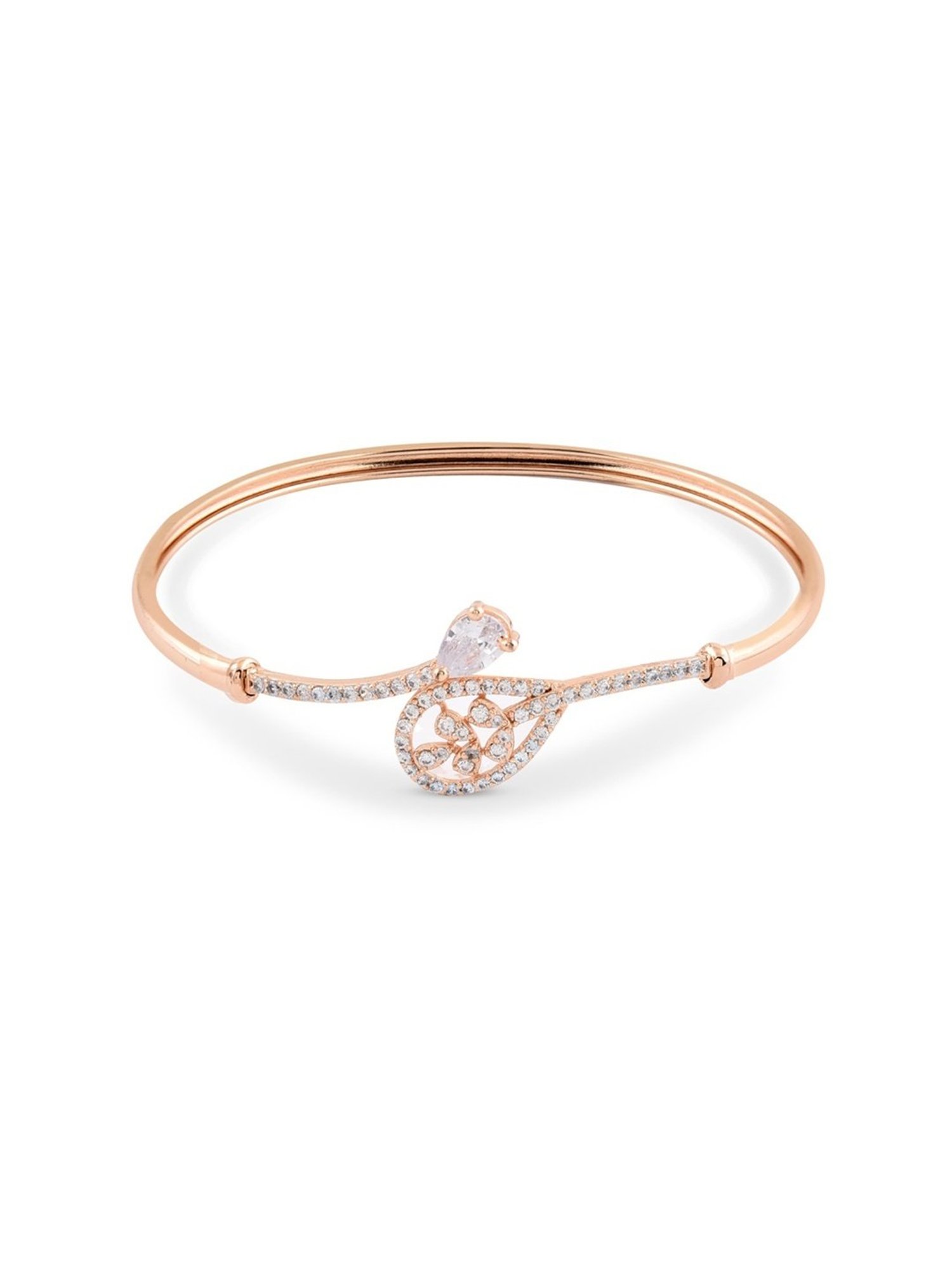 Zaveri Pearls Rose Gold Cubic Zirconia Classic Bracelet - ZPFK10709