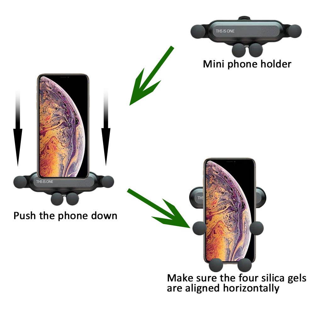 Car Phone Mounts,Air Vent Phone Holder for Car,Car Gravity Phone Holder,Universal Smartphone Car Air Vent Mount Holder for All Kinds of Smartphones from 4.7 to 6.7 inches