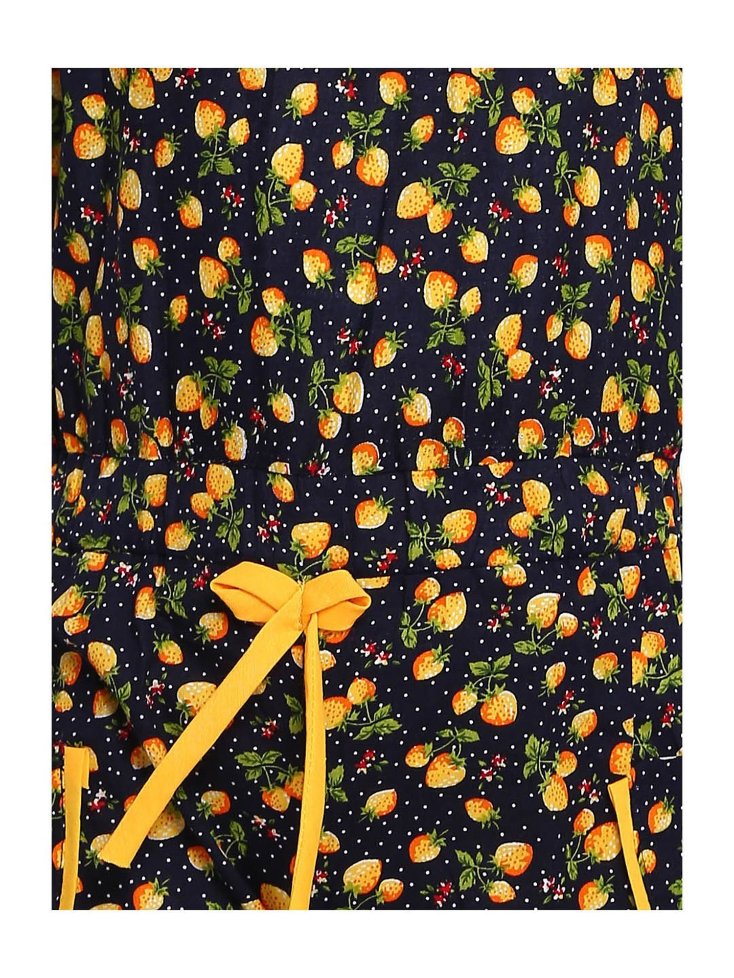 Aarika Kids Navy & Yellow Printed Jumpsuit