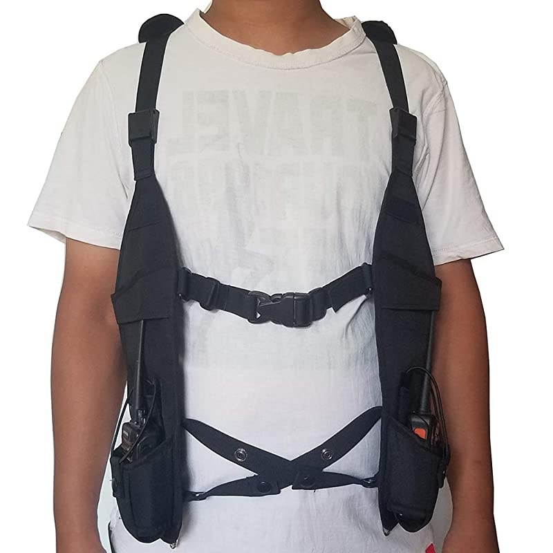 Universal Hands Free Chest Harness Bag Holster for Two Way Radio Rescue Essentials Vest Harness