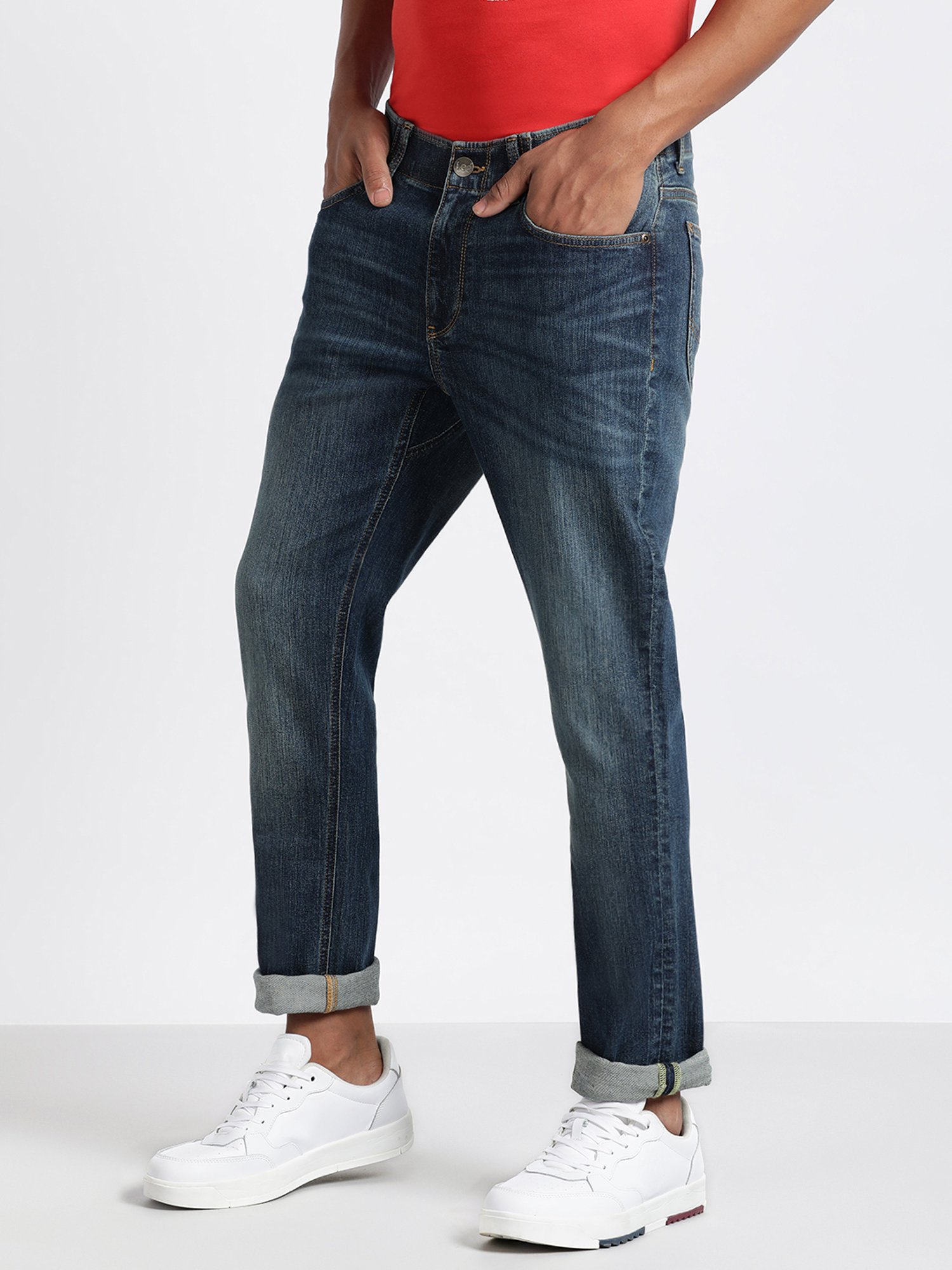 American Eagle Blue Cotton Regular Fit Jeans