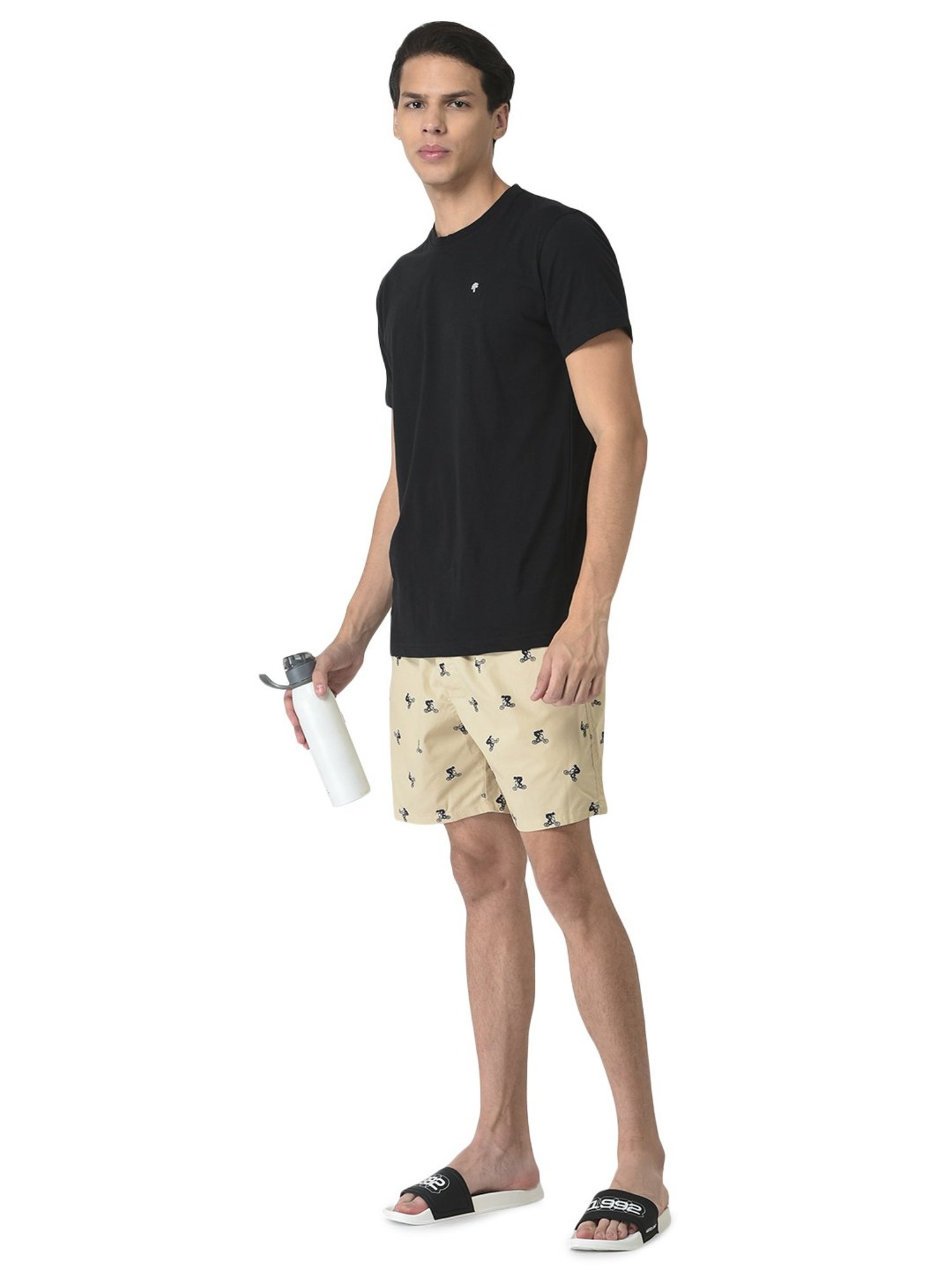 Woodland Beige Printed Shorts