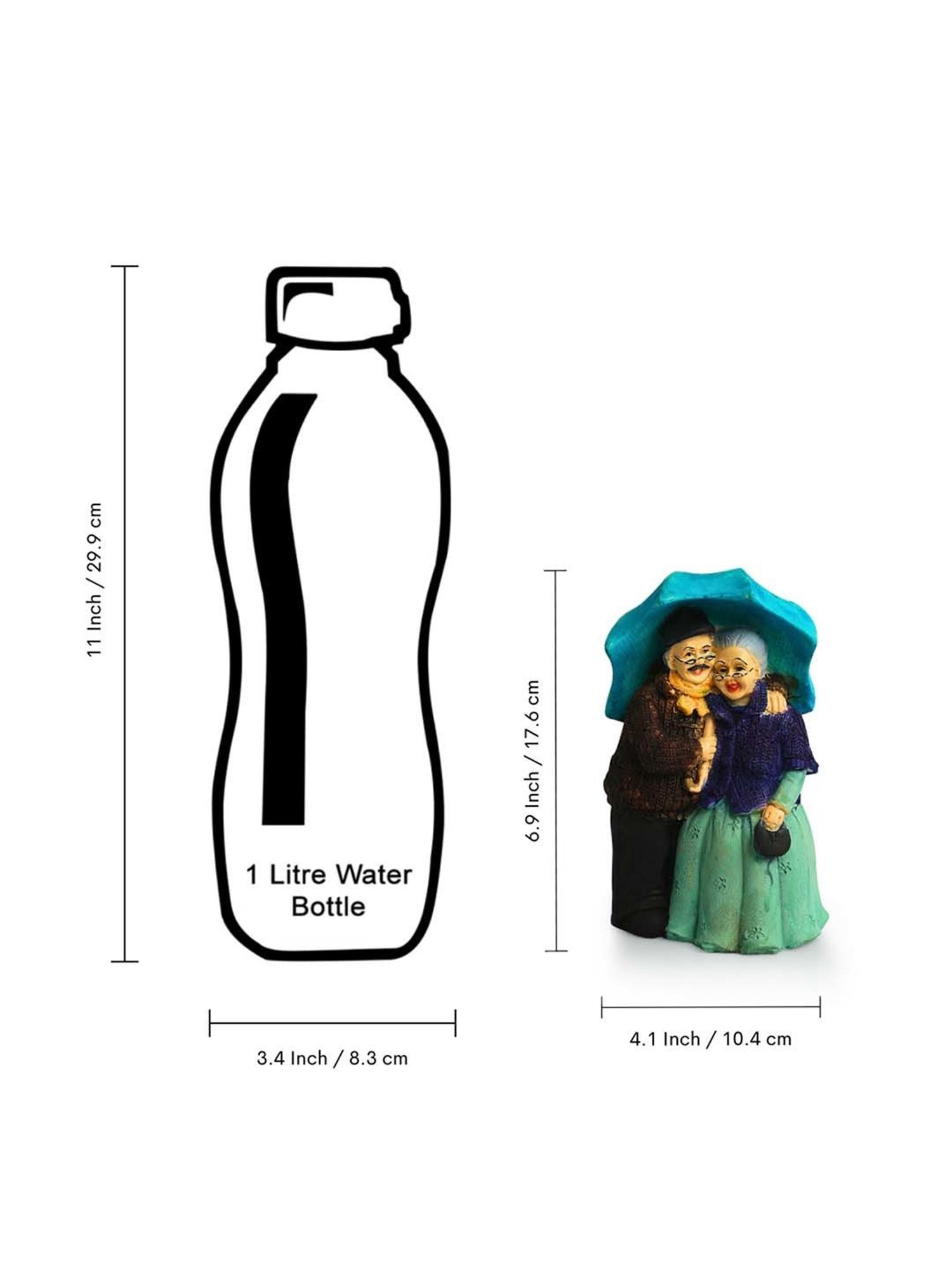 ExclusiveLane Multicolor Resin Italian Old Umbrella Couple Showpiece