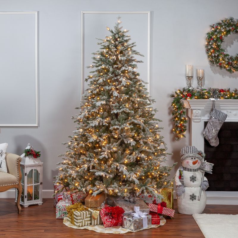 Sterling  7.5Ft. Lightly Flocked Natural Cut Olympia Fir with 800 Clear Lights