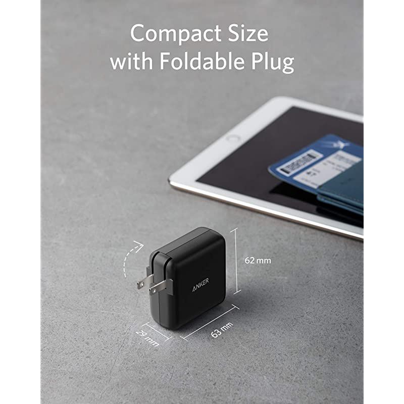 iPhone Charger USB-C,  36W 2-Port PIQ 3.0, PowerPort III Duo Type C Foldable Fast Charger, Power Delivery for iPhone 12/12 Mini/12 Pro/12 Pro Max/11/XR, Galaxy, Pixel, iPad Pro and More