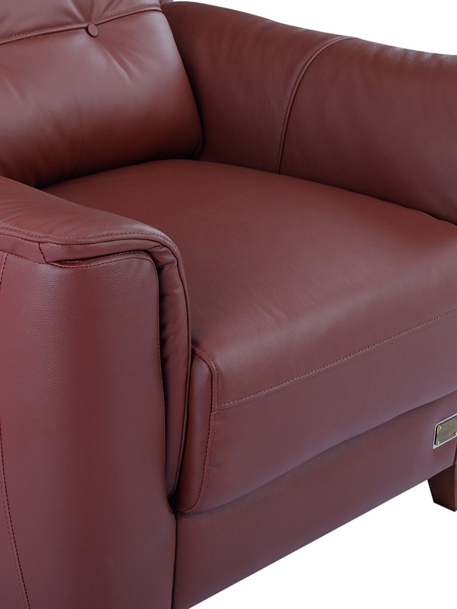 Durian Patrick Brick Red Leather 1 Seater Sofa