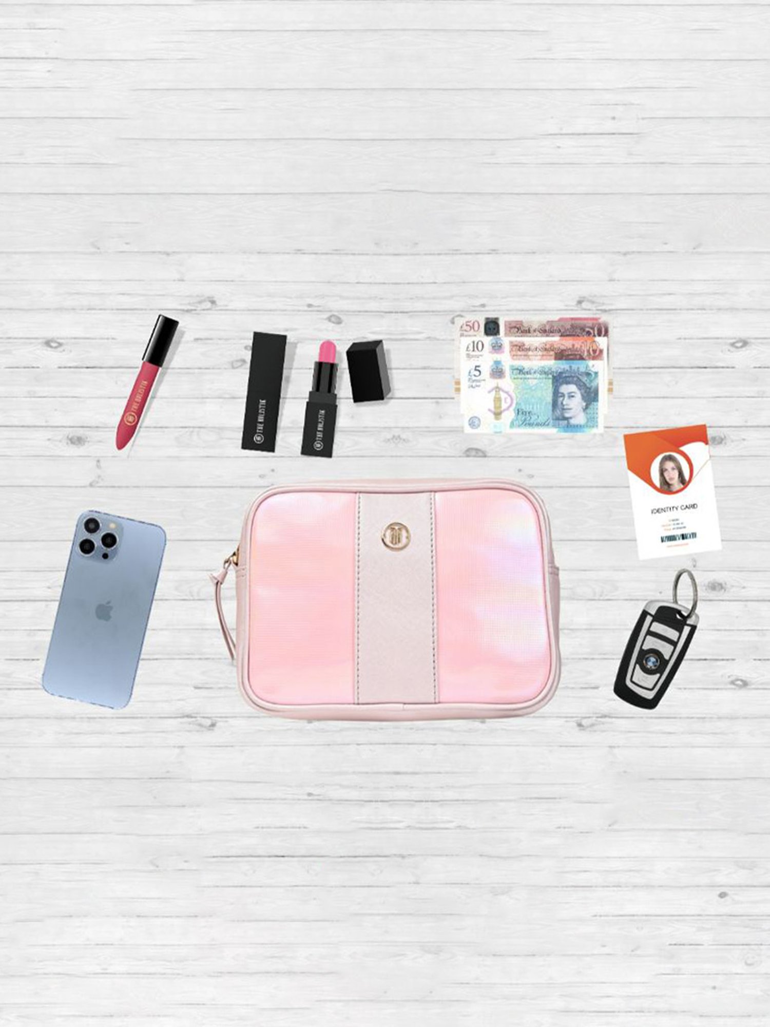 THE HOLISTIK Razzle Dazzle Pink Shimmer Medium Cross Body Bag