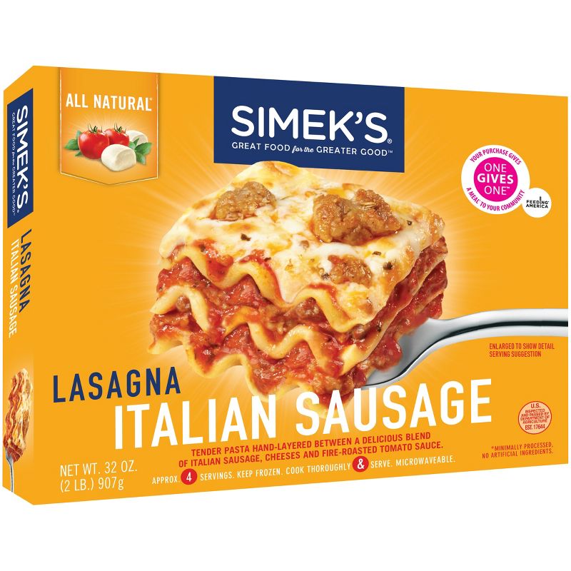 SIMEK'S All Natural Italian Sausage Lasagna – 32oz