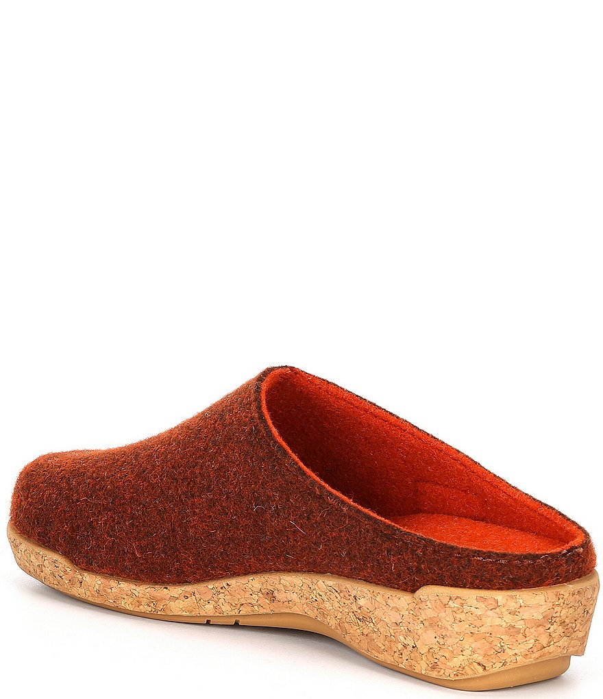 Taos Footwear Woollery Wool Cork Wedge Clogs