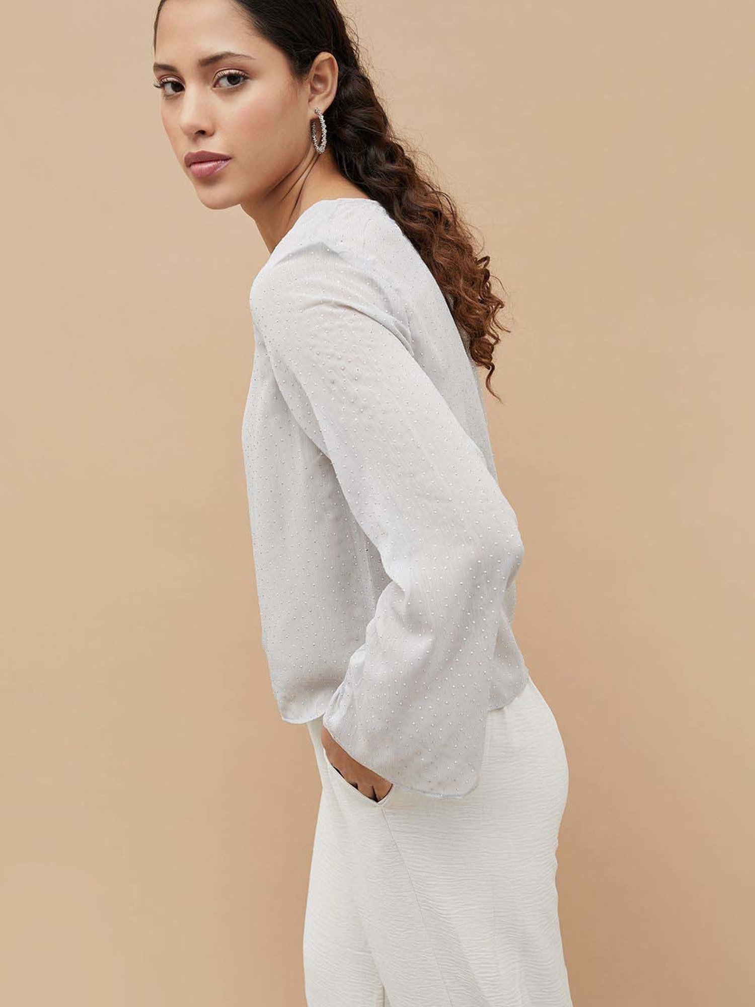 Code by Lifestyle Grey Embellished Top