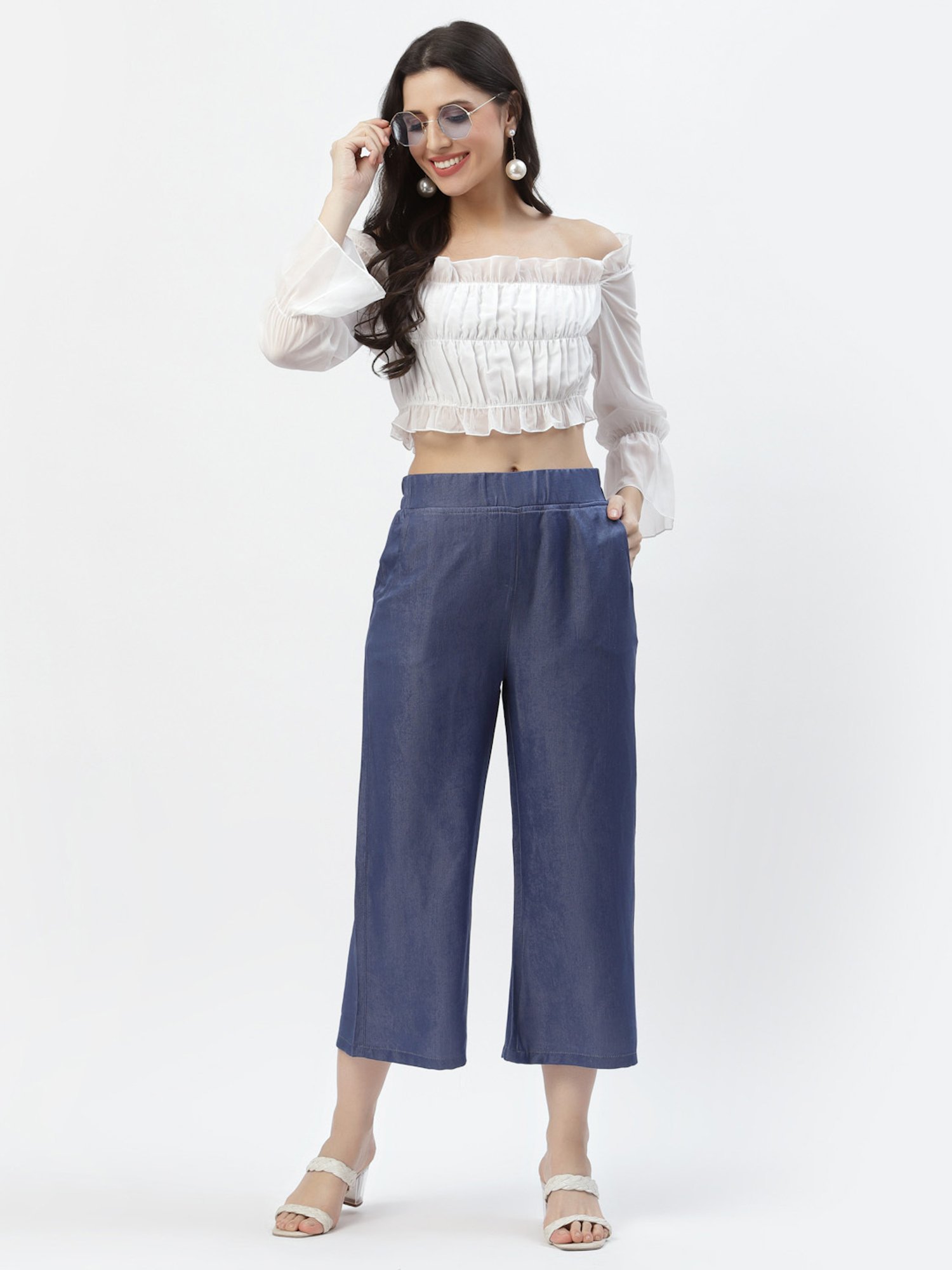 Westwood Blue Mid Rise Culottes