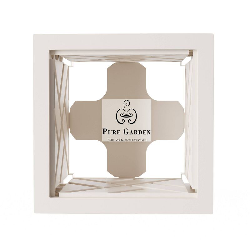 15" Square Plant Holder White - Pure Garden