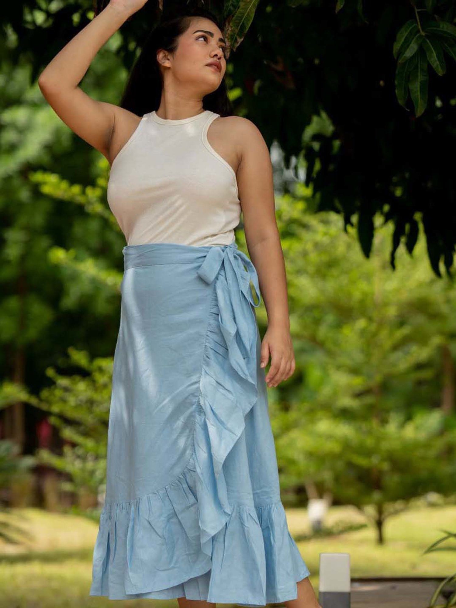 Anousshka Blue Mist Wrap Around Skirt