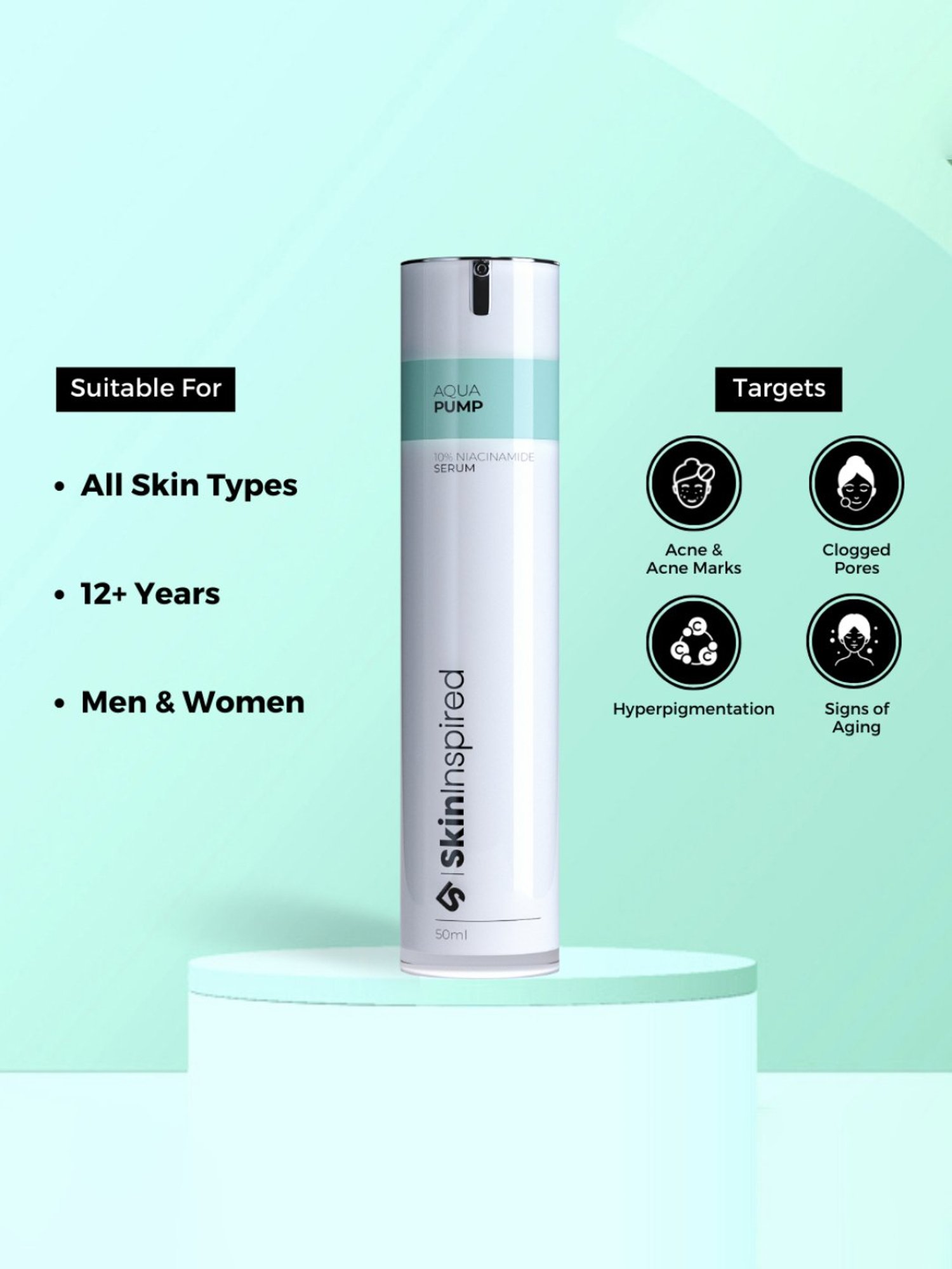 SkinInspired Aqua Pump 10% Niacinamide Serum - 50 ml
