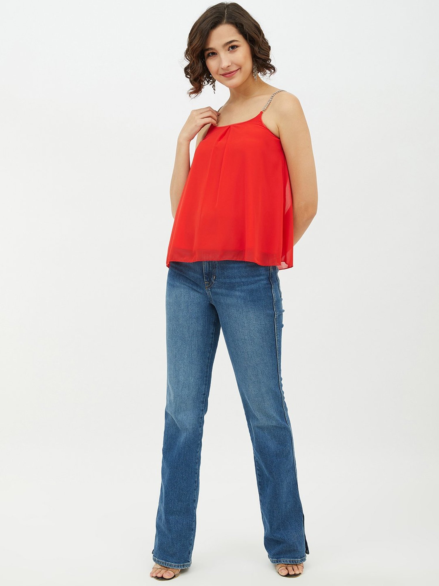 StyleStone Red Spaghetti Top