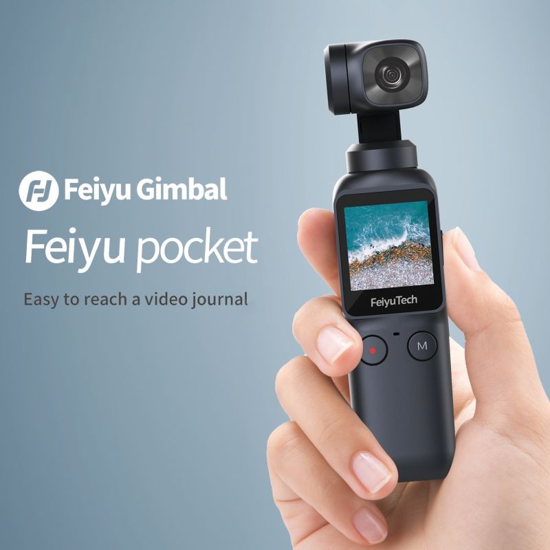 Feiyu Pocket 6-axis Stabilized Handheld Gimbal Camera 120&deg; Ultra-Wide Angle Lens 4K/60fps Video Record Touchscreen Built-in Rechargeable Battery Supports 8X Slow Motion Timelapse Auto Panorama APP