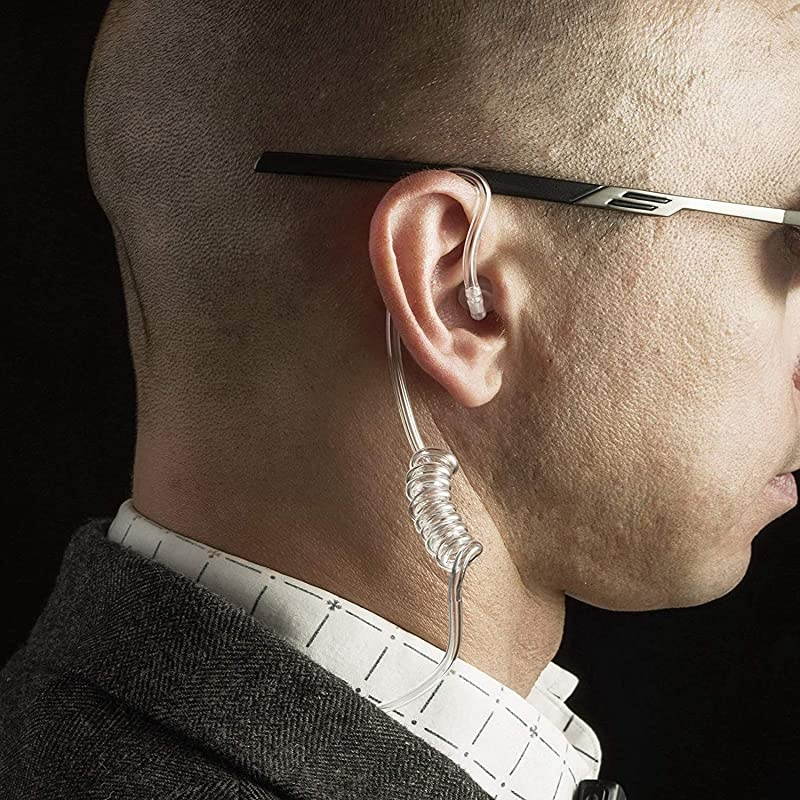 Two Way Radio Earpiece Noise Canceling Transparent Security Headset Walkie Talkie Headphone 35mm pin ReceiverListen ONLY for Any Motorola  Kenwood ICOM Single Pin Radio