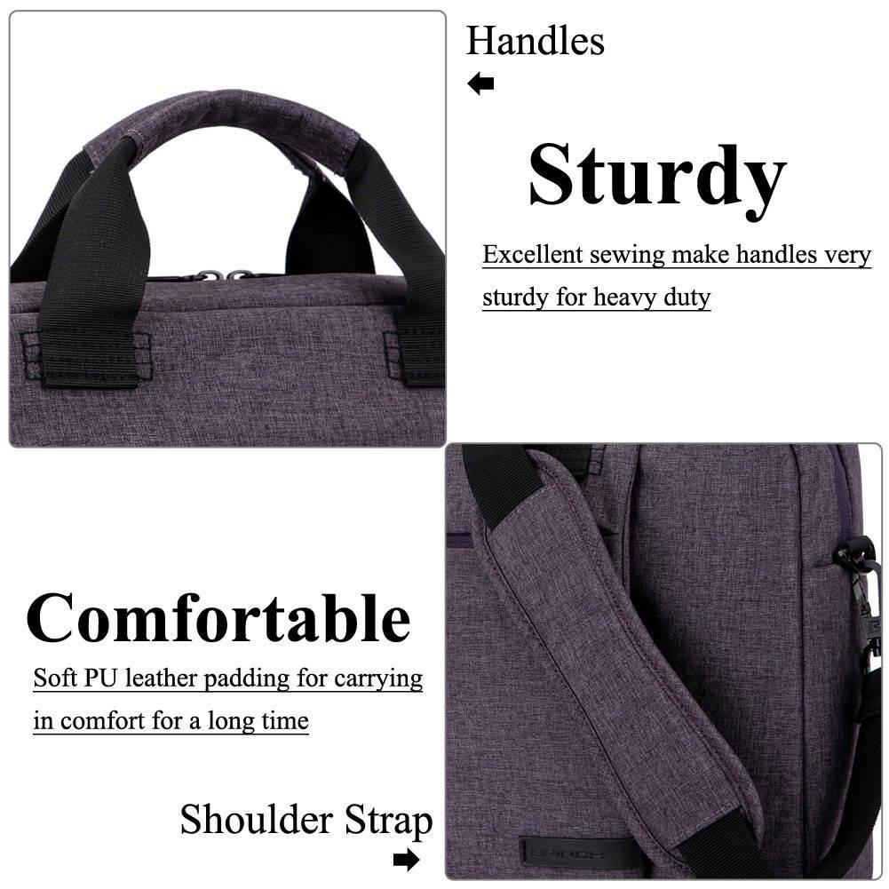 BRINCH Laptop Bag 13.3 Inch, Stylish Fabric Laptop Messenger Shoulder Bag Case Briefcase for 13 - 13.3 Inch Laptop / Notebook / MacBook / Ultrabook / Chromebook Computers (Black)