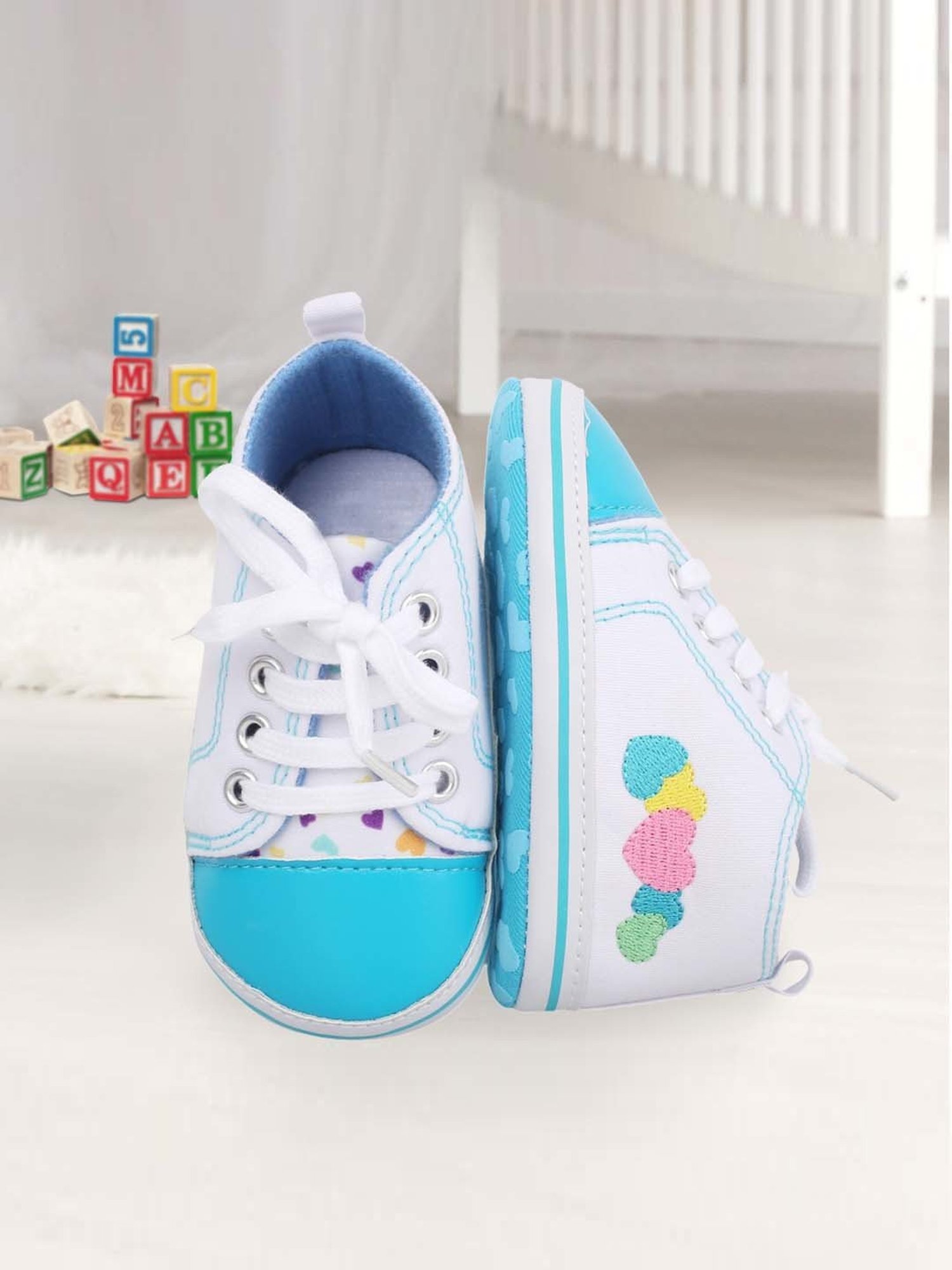 Baby Moo Kids Brown & White Velcro Shoes