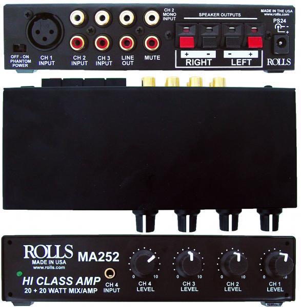ROLLS MA252 Stereo 20w-ch class D Mixer Amp
