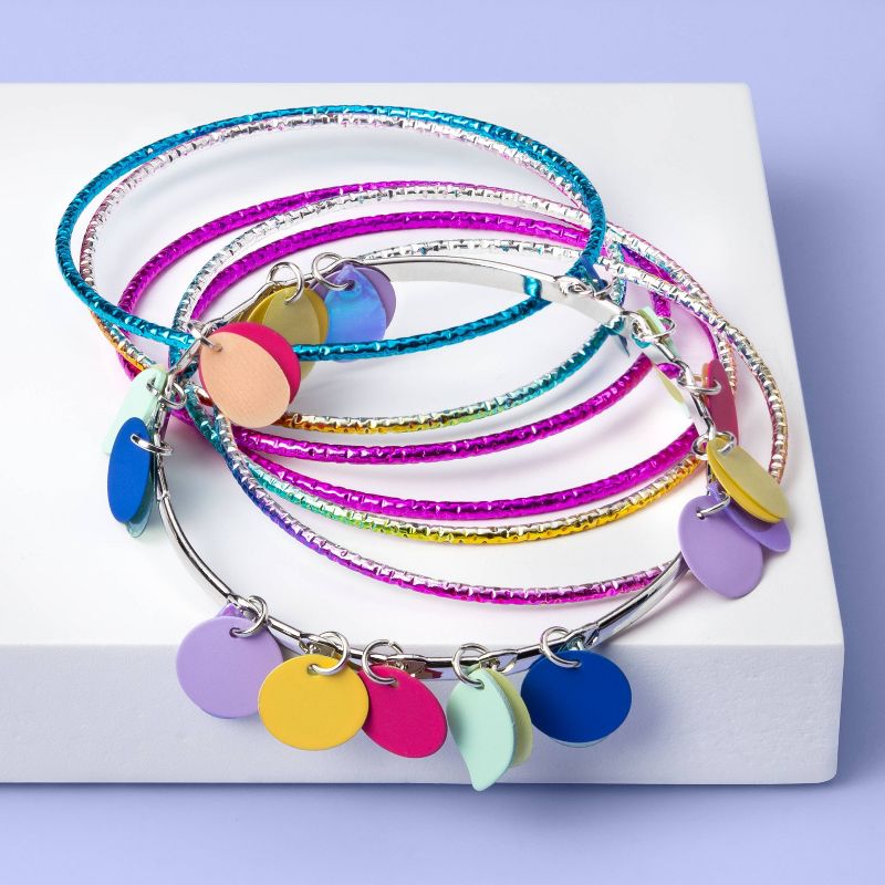 Girls' 7pc Tassel and Sequin Bangle Set - More Than Magic™