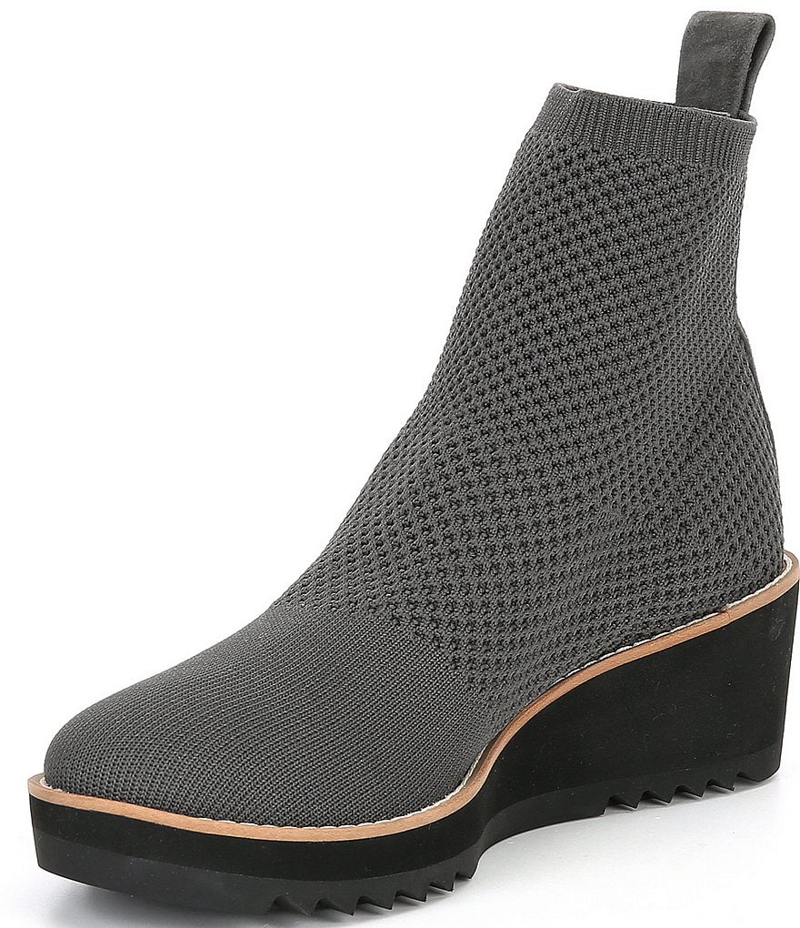Eileen Fisher London Recycled Stretch Knit Wedge Boots