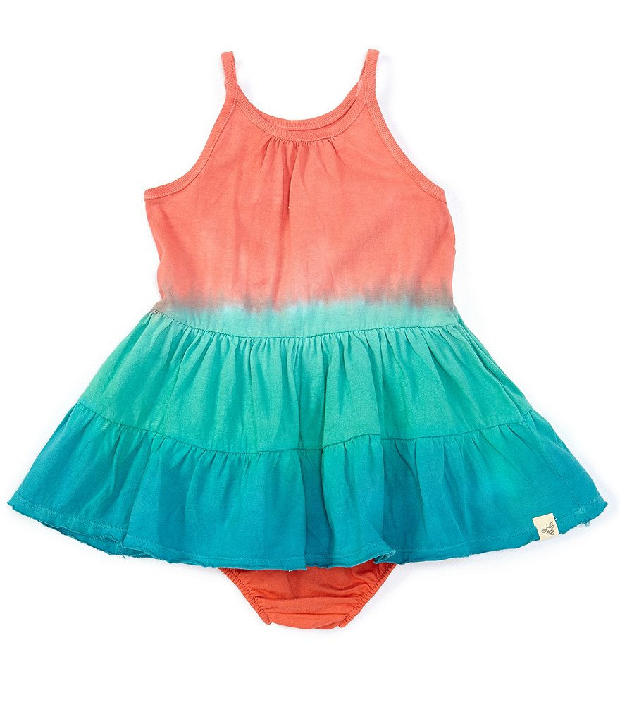 Burt's Bees Baby Girls Newborn-24 Months Dip-Dye Tiered A-Line Dress