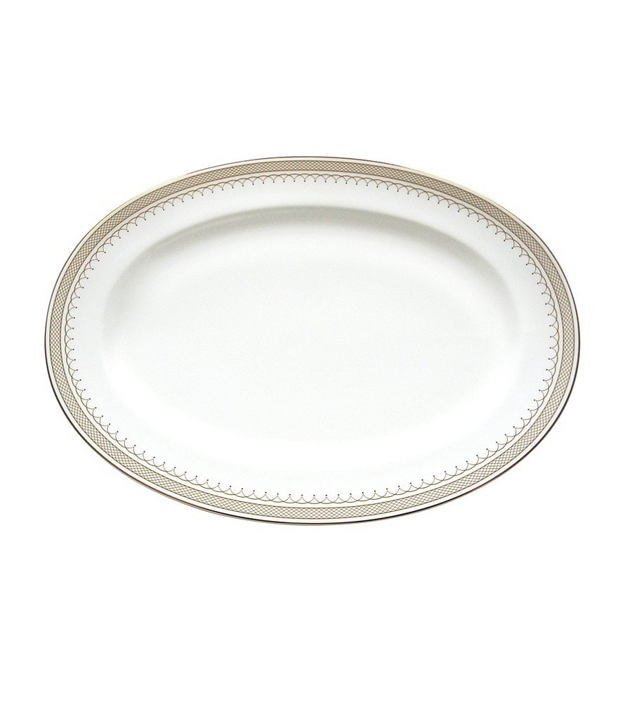 Nikko Lattice Gold Bone China Oval Platter