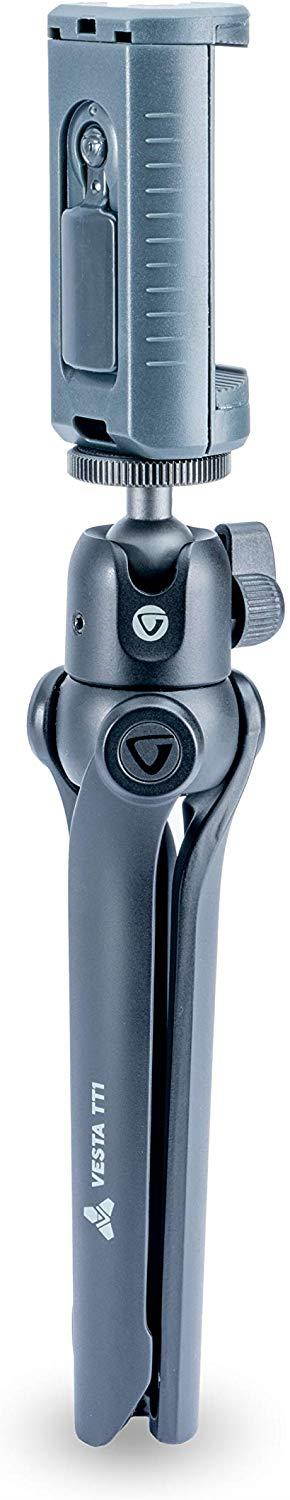 VANGUARD Vesta TT Aluminum Tabletop Tripod with Smart Phone Holder - Black (Vesta TT1 BP)