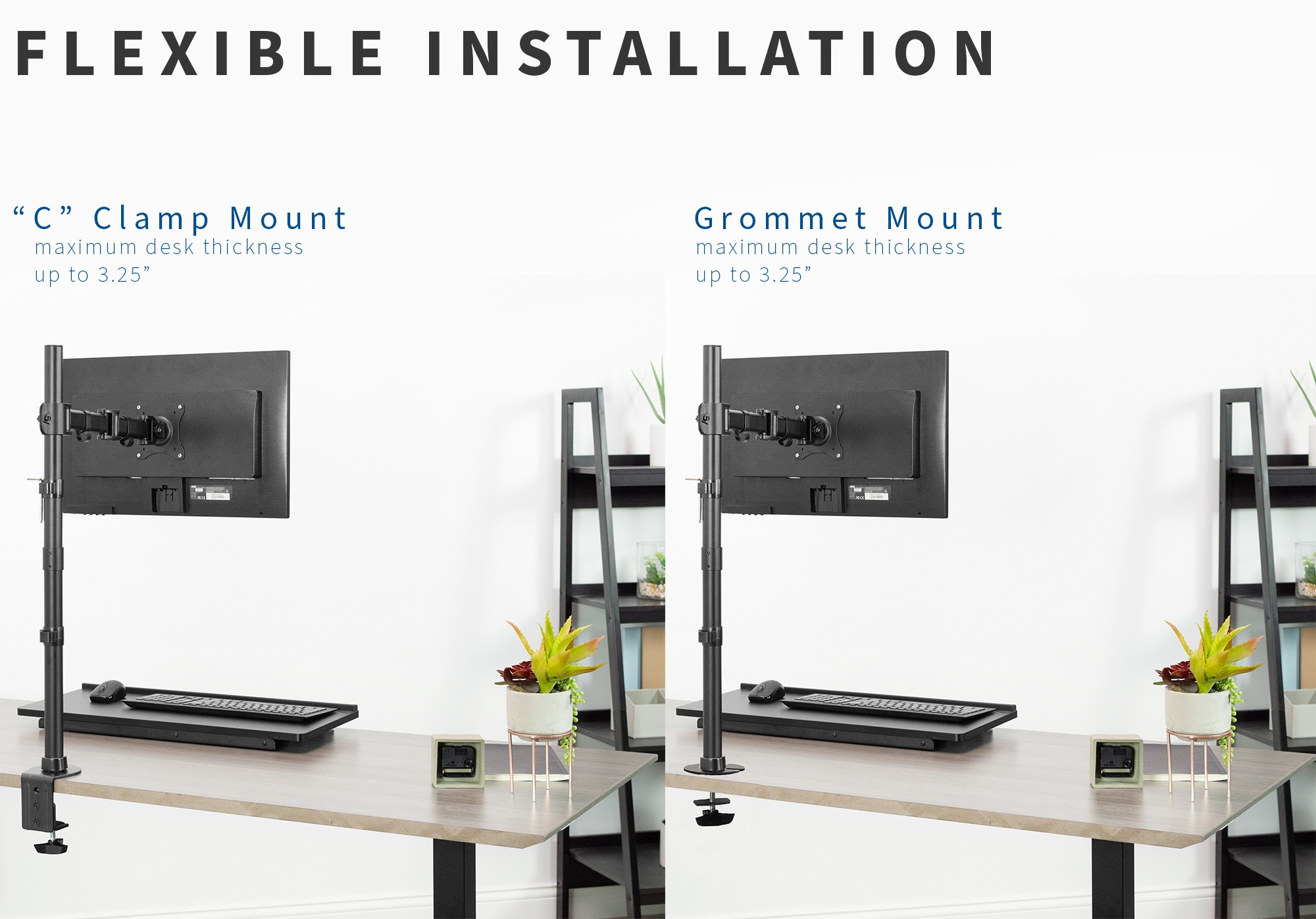 VIVO Single Monitor Desk Mount Extra Tall Fully Adjustable Stand for up to 32" Screen (STAND-V001T)