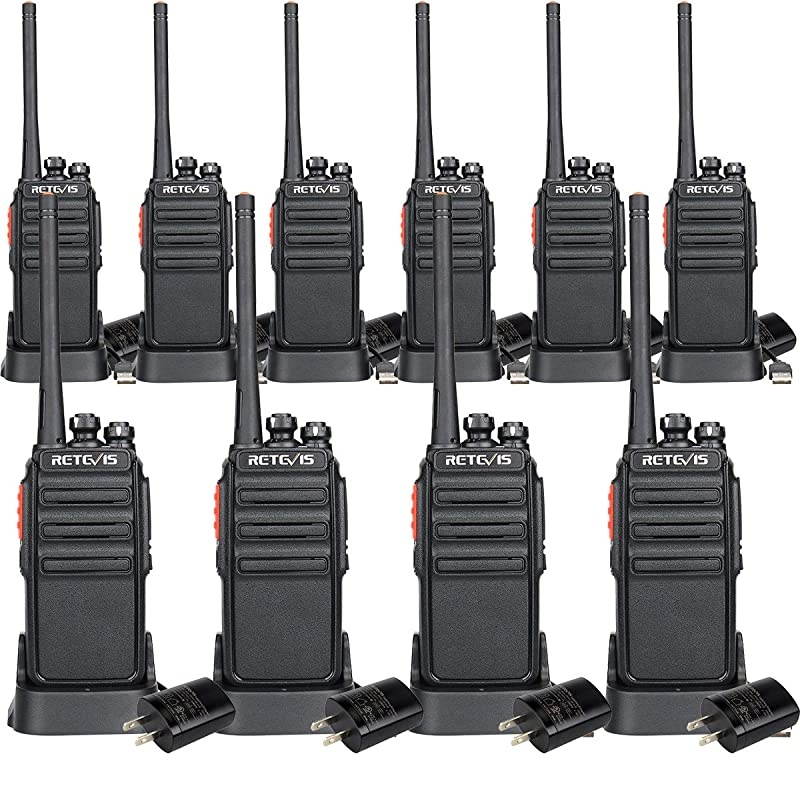 H-777S Long Range Walkie Talkies,2 Way Radios for Adults,Rechargeable Two Way Radio,VOX Hands Free Durable Strong Signal,Security Church School Business (10 Pack)
