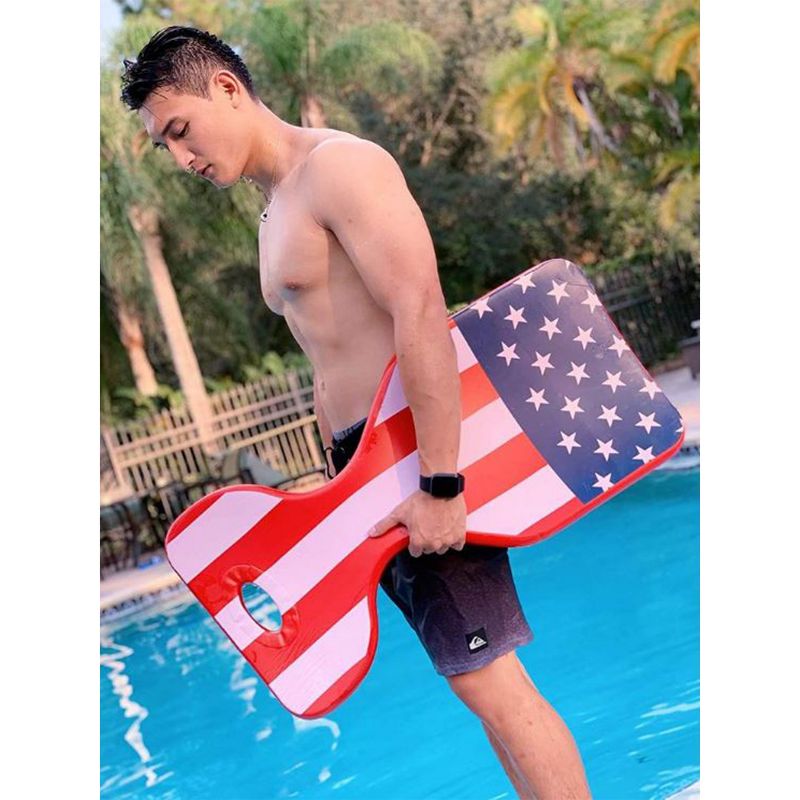 Vos Water Saddle Swimming Pool Float Lounge Seat for Adults & Kids, Made with UV Resistant Foam for Floating, Patriotic Print (4 Pack)