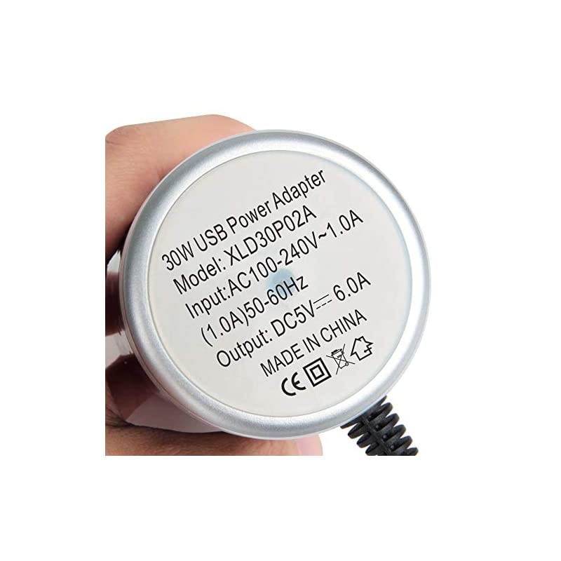 USB Charger 6Port Desktop USB Hub Charging Station with Smart Identification Technology for PhoneTabletsand More Purple