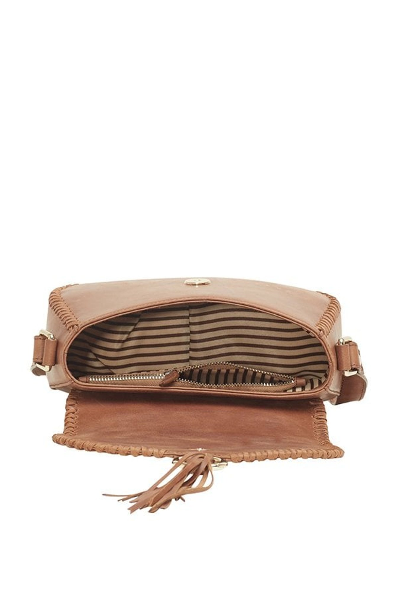 Tohl Tan Distressed Leather Flap Sling Bag