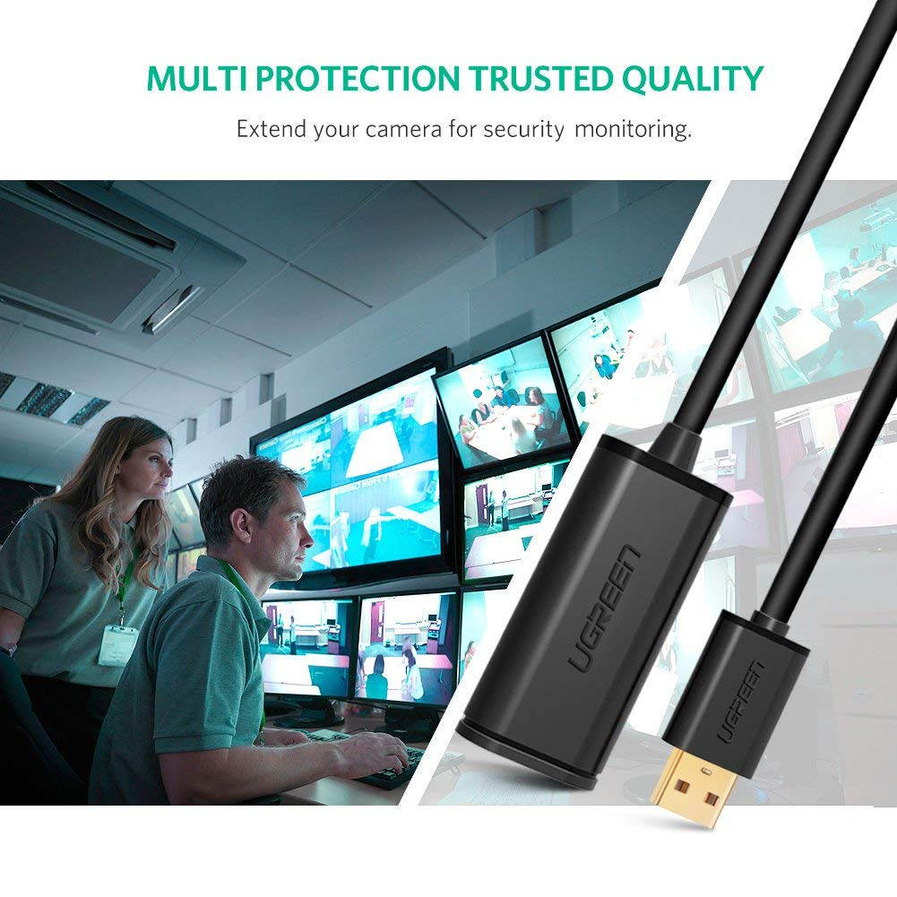 ESTONE USB 2.0 A Male to A Female Active Extension / Repeater Cable use with PlayStation, Xbox, Kinenct, Oculus VR, USB Flash Drive, Card Reader, Hard Drive, Keyboard, Printer, Camera and More 5M/15FT