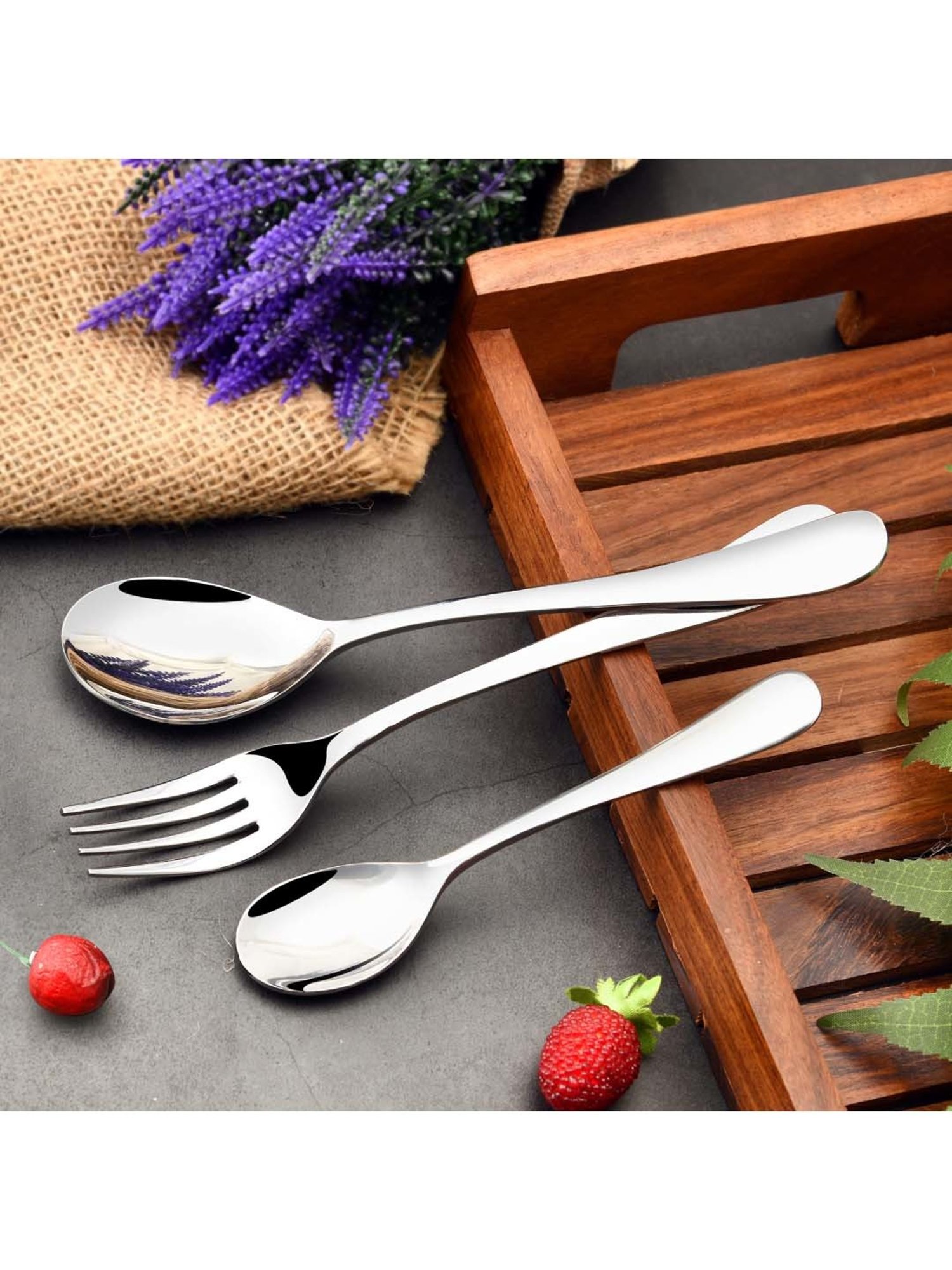 Home4U Iona Multi Wood Cutlery (2 Pcs)