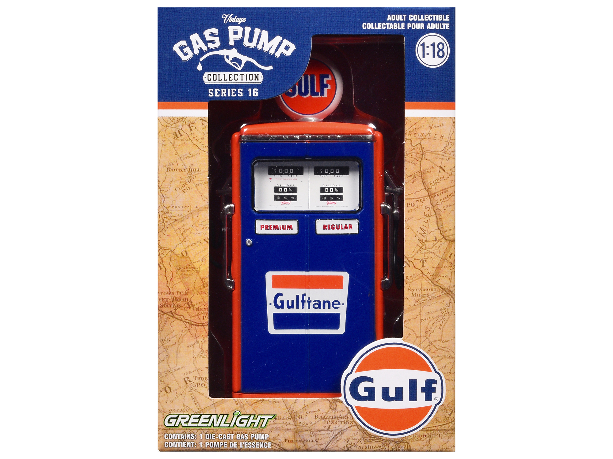 "Vintage Gas Pump" Set of 3 Pumps Series 16 1/18 Diecast Models by Greenlight