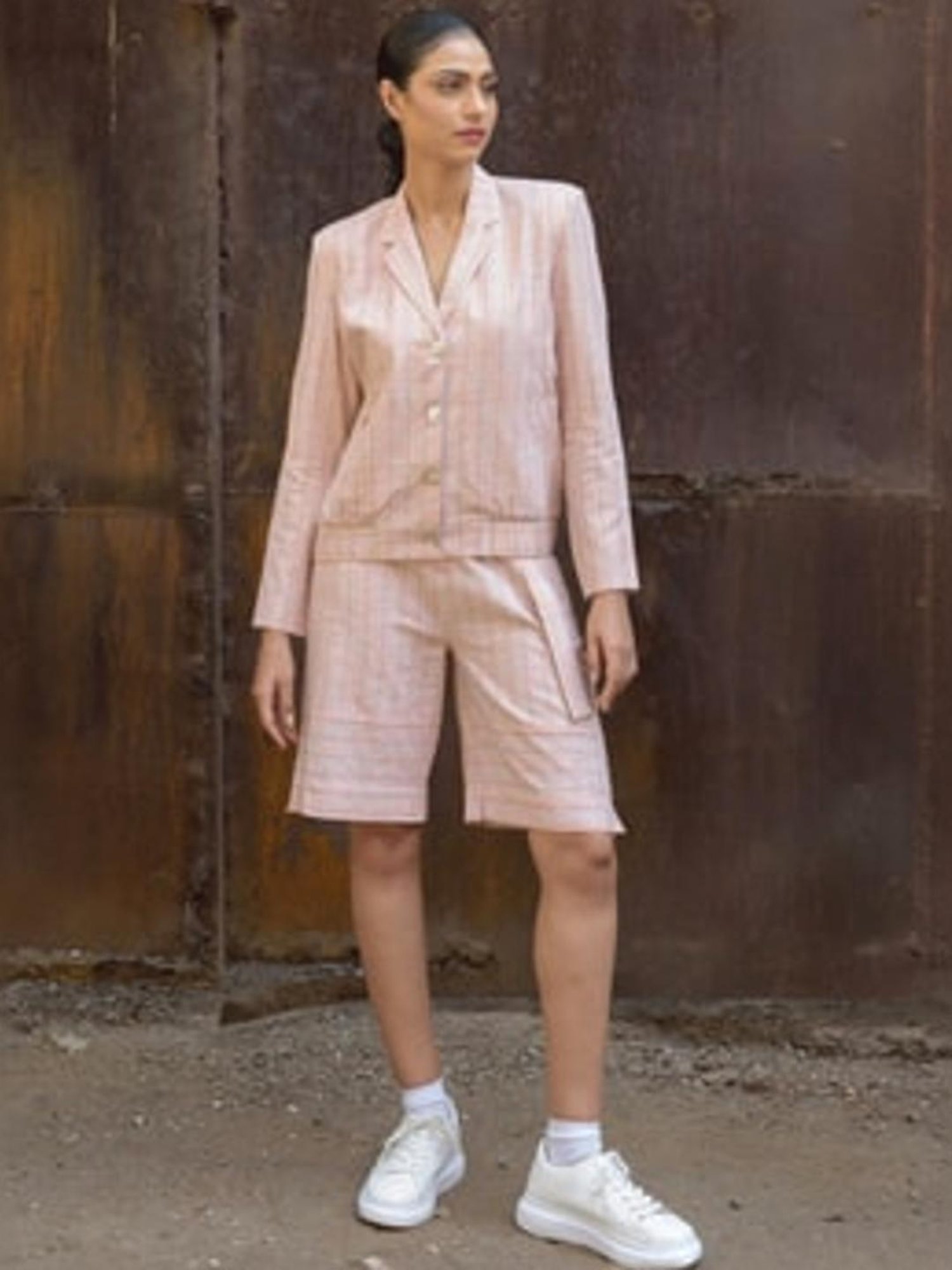 Anushe Pirani Multi Fika Buttoned Bomber Jacket