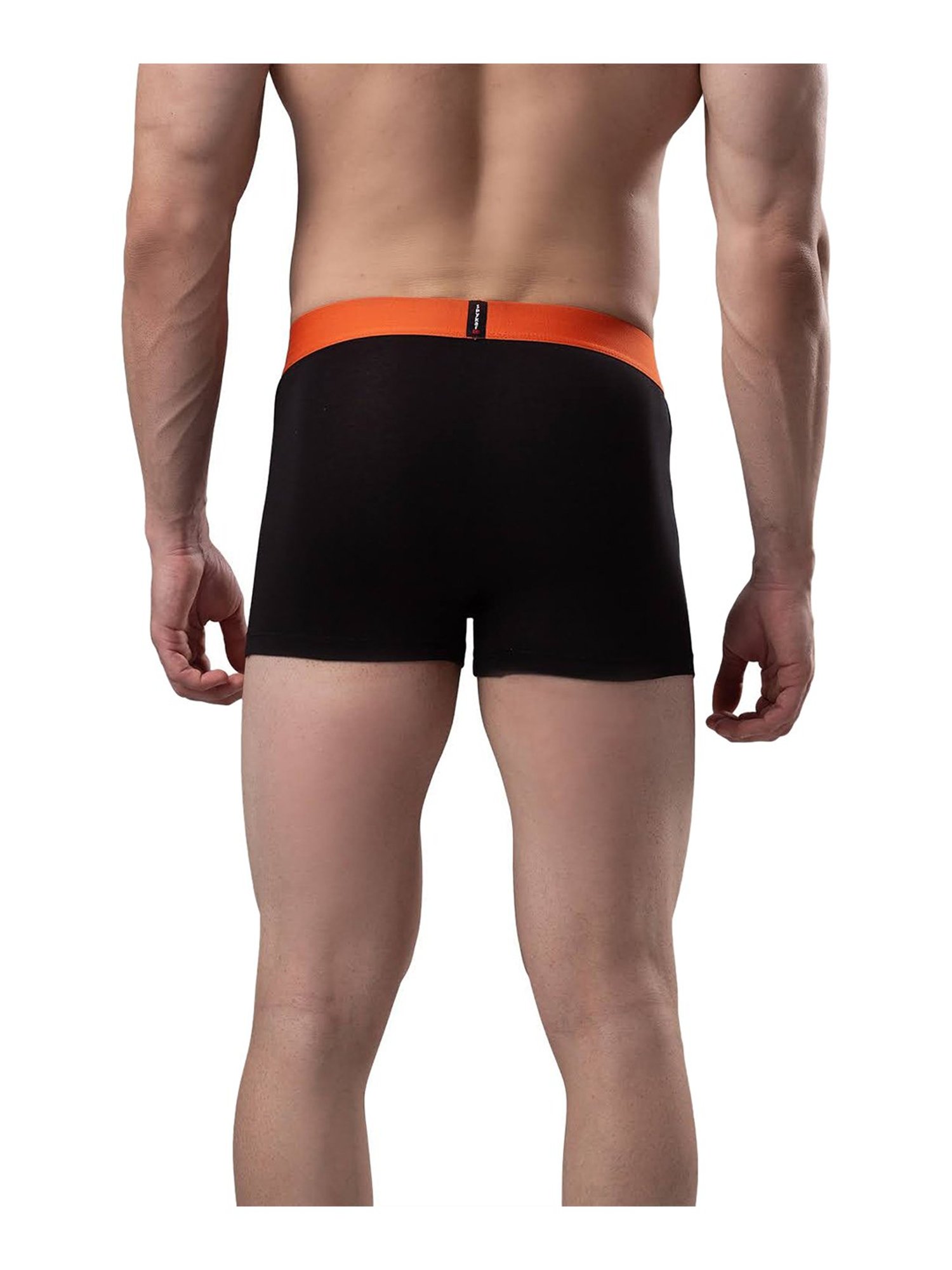 UnderJeans by Spykar Black & Orange Striped Trunks