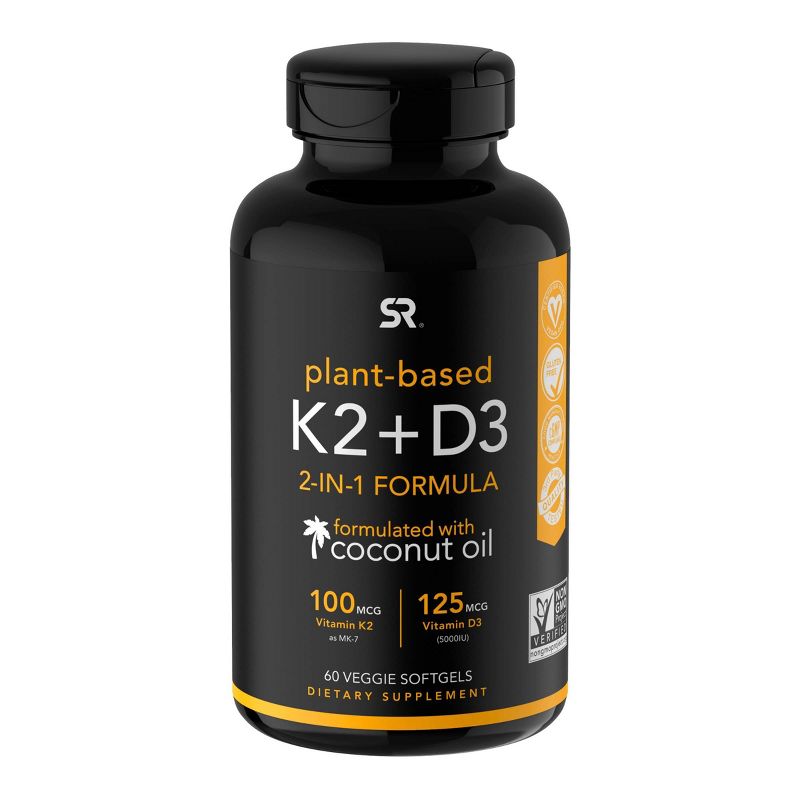 Sports Research Vitamin K2 + D3 Veggie Softgels - 60ct