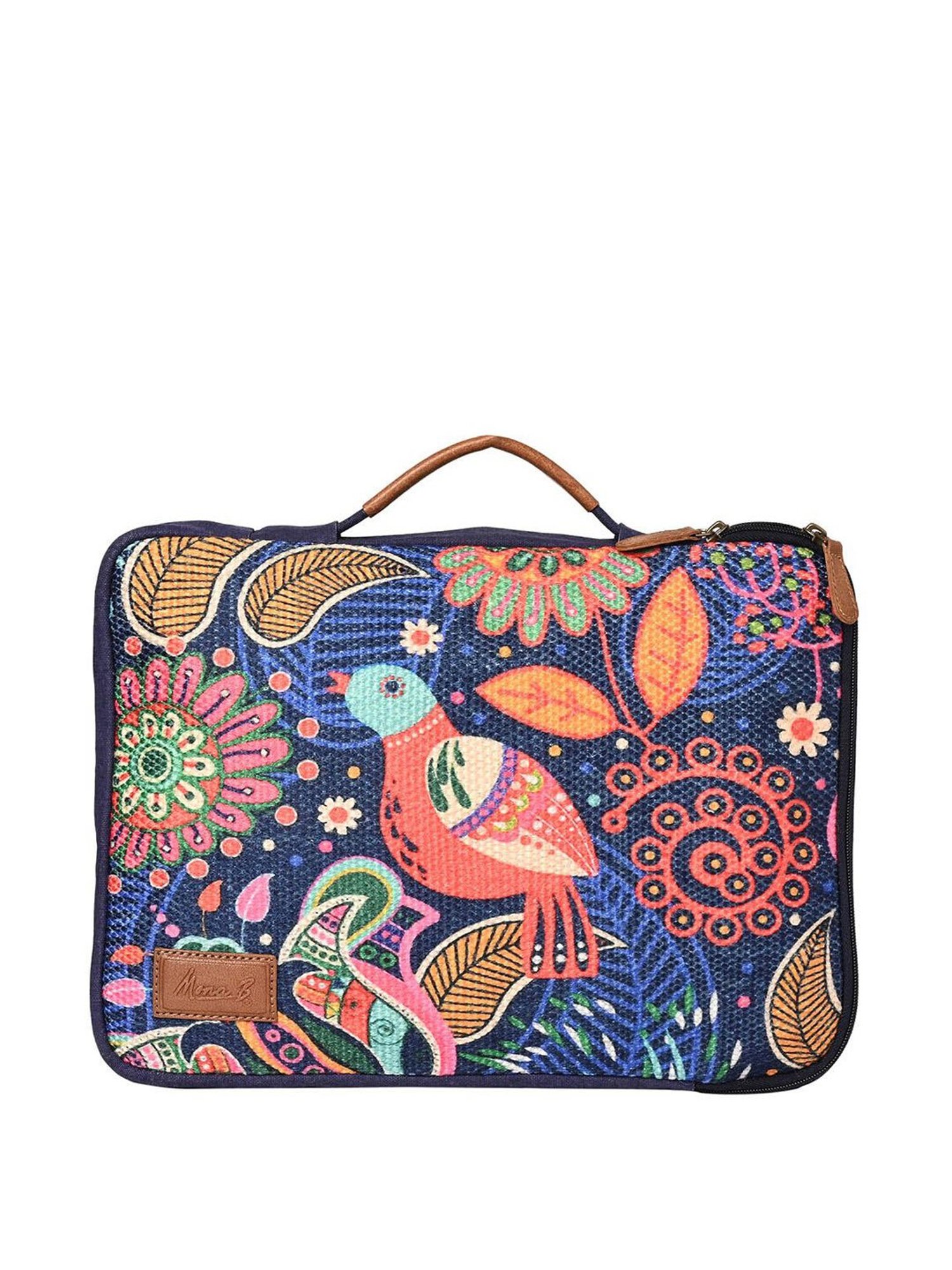 Mona B Oasis Navy Printed Laptop Sleeve