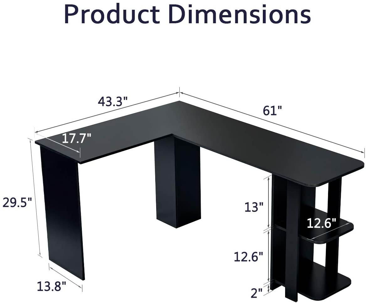 Lifetech Computer Desk 43.3" Modern Study Writing Desk for Home Office Simple Small Desk for Small Spaces, Black