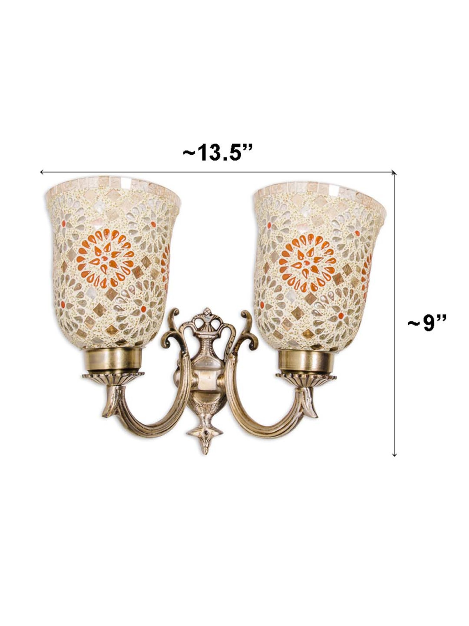 Fos Lighting Antique Brass Usha Double Wall Light (Bulb not included) - Set of 1