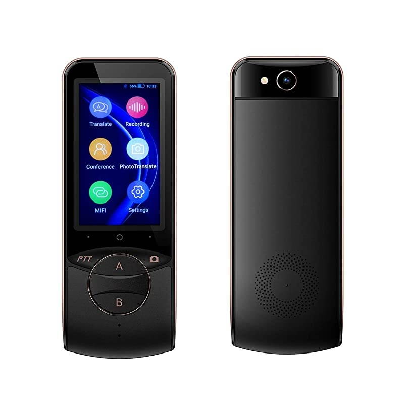 Smart Voice Language Translator Device, 75 Languages Real-Time Translation, Image Recognition & Translating, Remote International Conference for Business Travel Learning (Black)