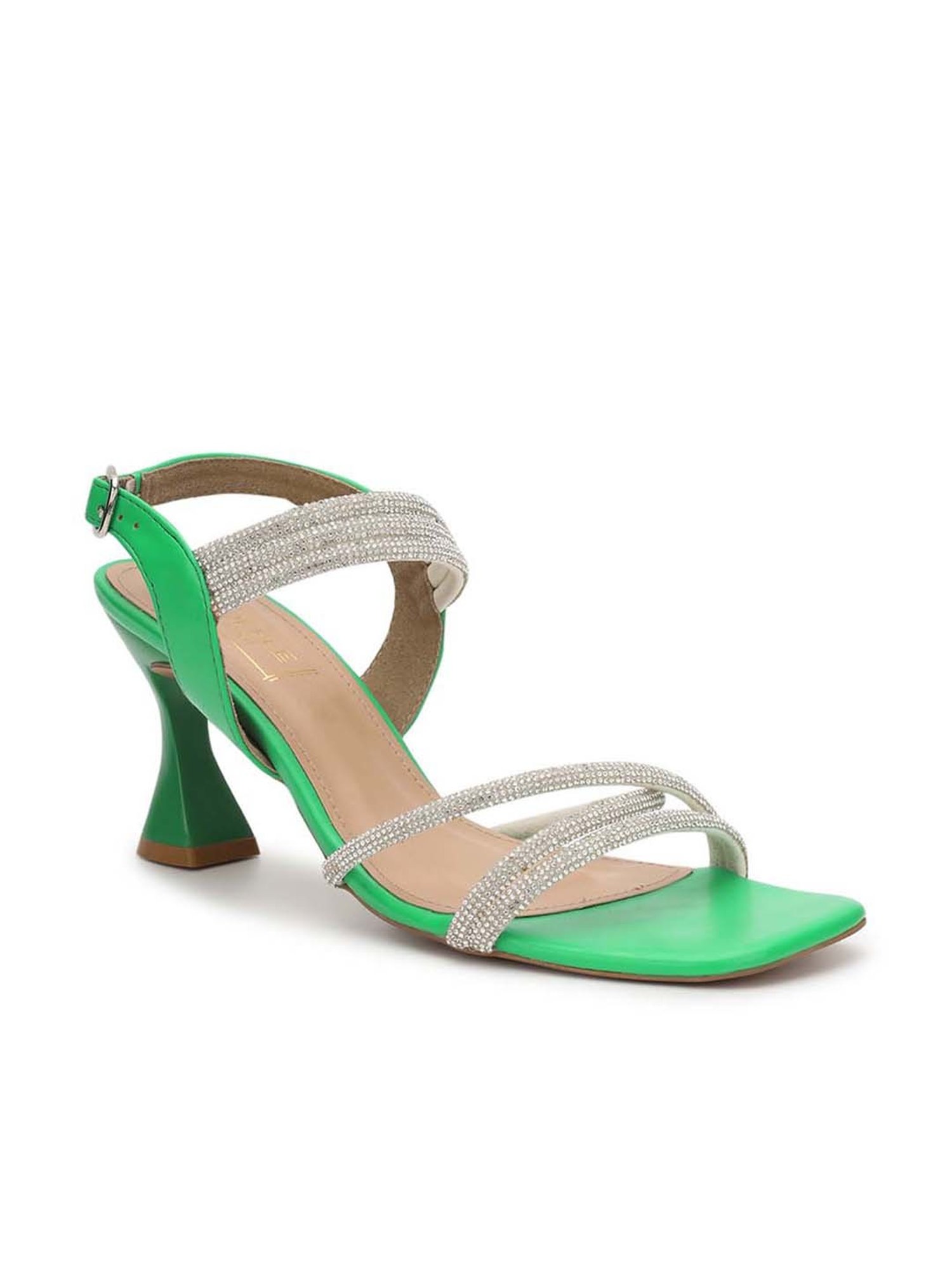 Truffle Collection Women's Green Back Strap Sandals
